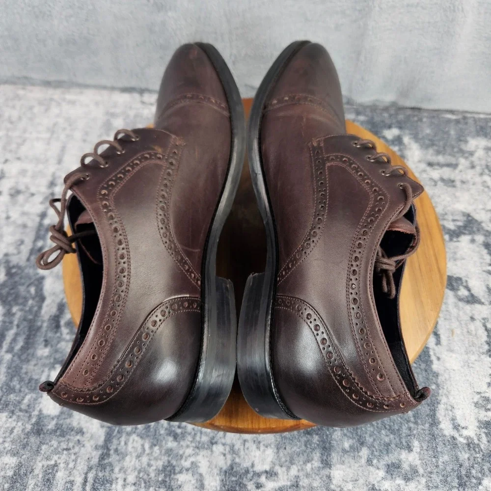 Cole Haan Jefferson Grand 2.0 Oxford Shoes Mens 10.5 M Brown Leather Cap Toe